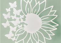 Idée cadeau de Noël : Décoration murale en alu fleur avec papillon blanc sablé 