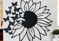 Idée cadeau de Noël : Décoration murale en alu fleur avec papillon noir mat