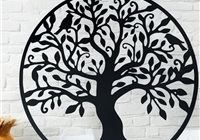 Idée cadeau de Noël : Décoration murale en alu arbre de vie noir mat