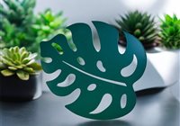 Idée cadeau de Noël : Dessous de plat ou décoration murale en alu imitation feuille de monstera 